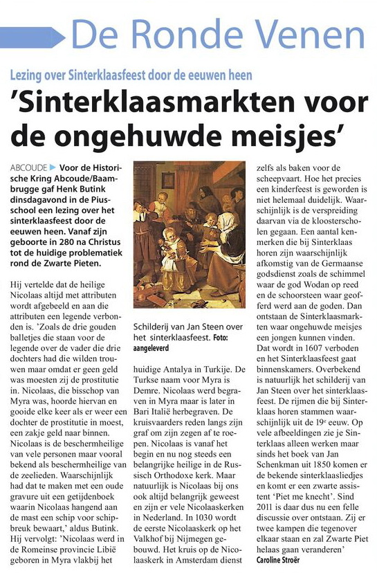 2016-12-01 Witte Weekblad His Kring Abcoude-Baambrugge Sinterklaaspresentatie